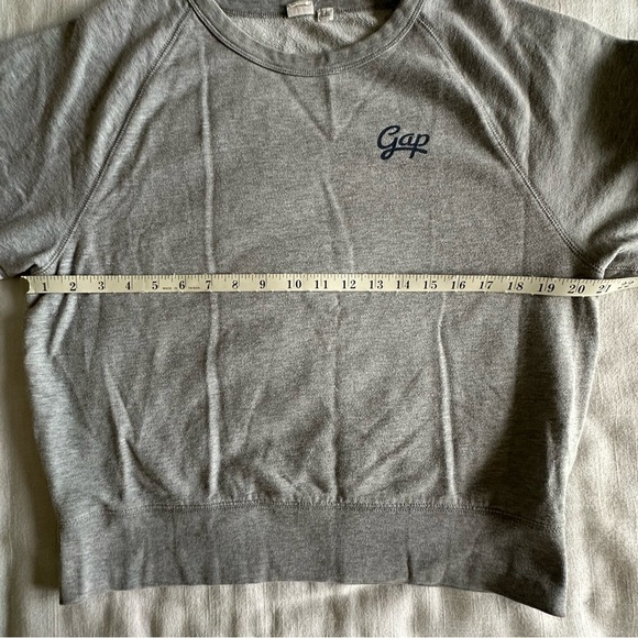 Gap Pullover Sweatshirt Womens M Cursive Logo Crewneck Striped Sleeve Y2K Retro - Picture 5 of 10